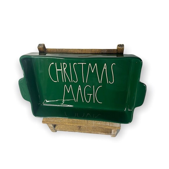 Rae Dunn CHRISTMAS MAGIC Green Lasagna Pan Baker New In Box